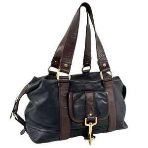 Y2K Vintage Tommy Hilfiger Black Leather Satchel Bag